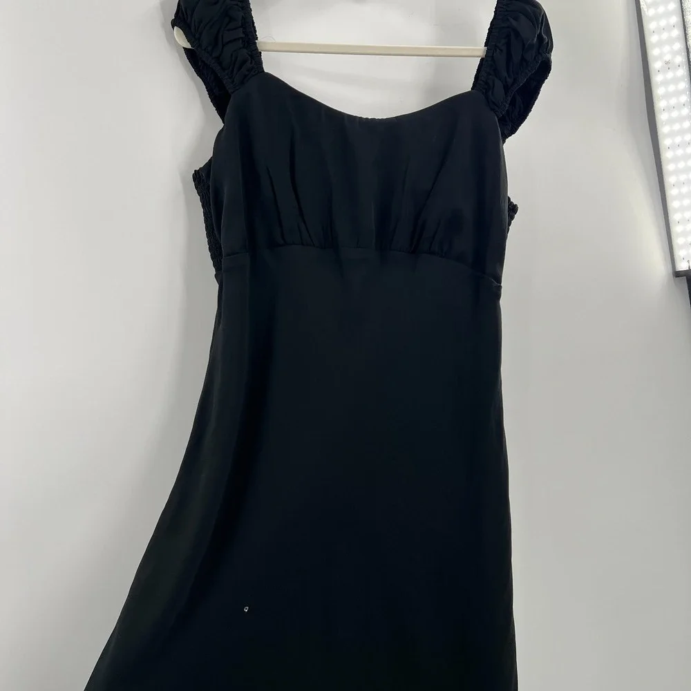 Abercrombie & Fitch retro y2k black maxi dress whimsigoth witchy empire waist XL